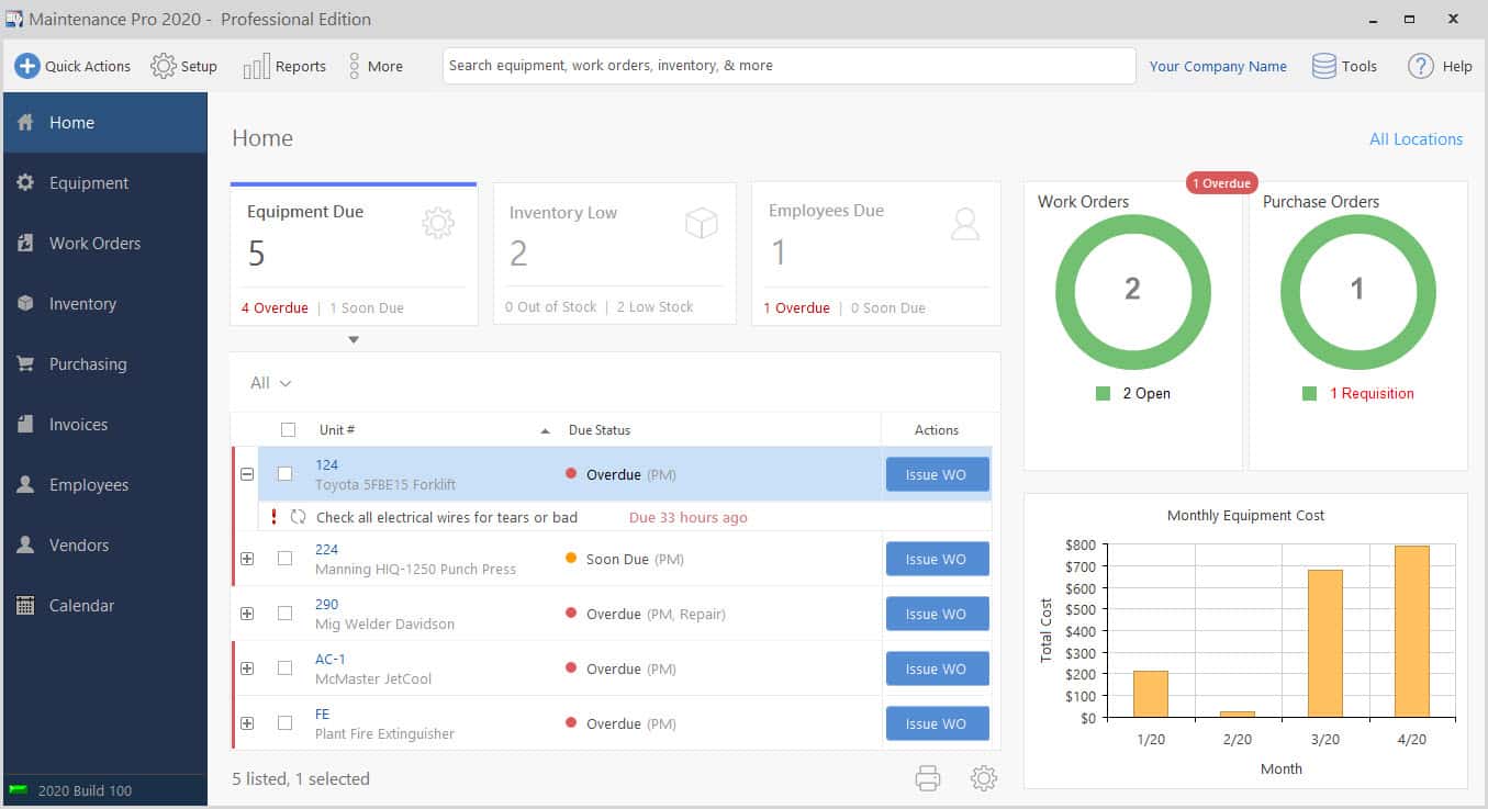 web based preventive maintenance software